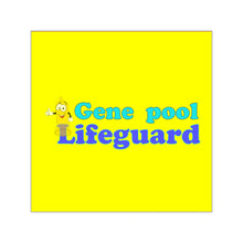 Load image into Gallery viewer, yellow sticker with the caption 'gene pool lifeguard'