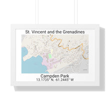 Load image into Gallery viewer, Campden Park St. Vincent and the Grenadines Map Framed Print Poster, Framed Vertical Poster Framed Horizontal Poster