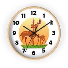 Load image into Gallery viewer, Buck and Fawn Wall Clock, Deer Enthusiasts Wall Clock
