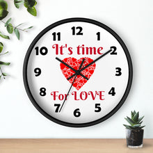 Load image into Gallery viewer, Love Wall Clock, Valentine Wall Clock,  It's Time For Love Wall Clock