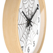Load image into Gallery viewer, Spider in a Web, Spooky Spider Web Wall Clock – Haunted & Enchanting Timepiece