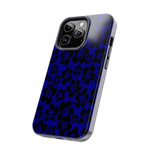 Load image into Gallery viewer, Black Hibiscus on Blue iPhone Tough Phone Cases