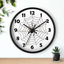 Load image into Gallery viewer, Spider in a Web, Spooky Spider Web Wall Clock – Haunted & Enchanting Timepiece