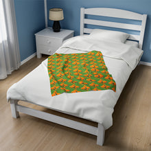 Load image into Gallery viewer, Goldfish Velveteen Plush Blanket (Green)