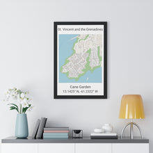 Load image into Gallery viewer, Cane Garden St. Vincent and the Grenadines Map Framed Print Poster, City Map Print Poster, Framed Vertical Poster