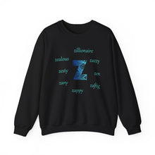 Load image into Gallery viewer, Z Alphabet Sweatshirt, Motivational, Mental Health, Alphabet Initial "Z" Unisex Heavy Blend™ Crewneck Sweatshirt, Self-affirming Sweatshirt