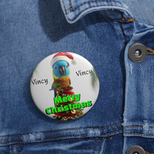 Load image into Gallery viewer, St. Vincent and the Grenadines Merry Christmas Parrot Pin – Vincy Holiday Accessory