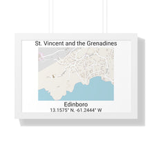 Load image into Gallery viewer, Edinboro St. Vincent and the Grenadines Map Framed Print Poster, City Map Print Poster, Framed Vertical Poster Framed Horizontal Poster