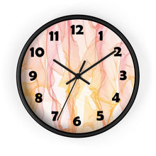 Load image into Gallery viewer, Pastel Wisps Wall Clock, Pink and Orange Wave Wall Clock