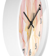 Load image into Gallery viewer, Pastel Wisps Wall Clock, Pink and Orange Wave Wall Clock