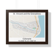 Load image into Gallery viewer, Colonarie St. Vincent and the Grenadines Map Framed Print Poster, Framed Vertical Poster Framed Horizontal Poster