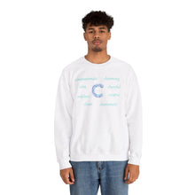 Load image into Gallery viewer, C Alphabet Sweatshirt, Alphabet Initial "C" Unisex Heavy Blend™ Crewneck Optimistic, Motivational, Mental Health Sweatshirt, Self-affirming Sweatshirt