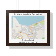 Load image into Gallery viewer, Chateaubelair St. Vincent and the Grenadines Map Framed Print Poster, City Map Print Poster, Framed Vertical Poster Framed Horizontal Poster
