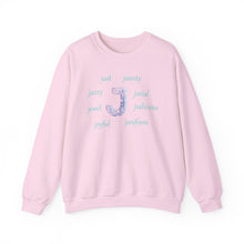 Load image into Gallery viewer, J Alphabet Sweatshirt, Alphabet Initial "J" Unisex Heavy Blend™ Mental Health, Optimistic, Motivational Crewneck Sweatshirt, Self-affirming Sweatshirt
