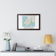 Load image into Gallery viewer, Cane Garden Point St. Vincent and the Grenadines Map Framed Print Poster, Cane Garden Point Streets Map Poster,
