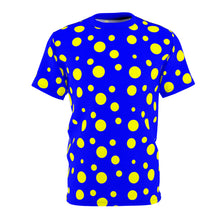 Load image into Gallery viewer, Yellow Spotted Blue Unisex Tee