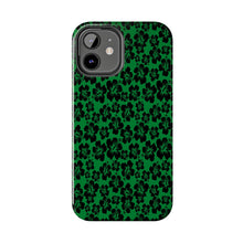 Load image into Gallery viewer, Black Hibiscus on Green iPhone Tough Phone Cases