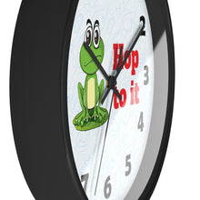 Load image into Gallery viewer, Hop to It Wall Clock, Frog Wall Clock, Herpetologist Gift