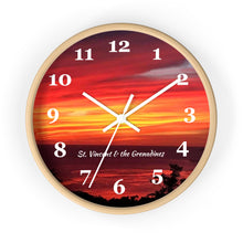 Load image into Gallery viewer, St. Vincent and the Grenadines Wall Clock Vibrant Sunset