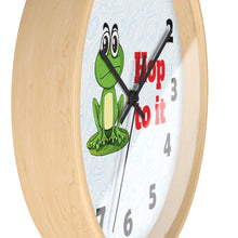 Load image into Gallery viewer, Hop to It Wall Clock, Frog Wall Clock, Herpetologist Gift