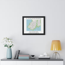 Load image into Gallery viewer, Cane Garden Point St. Vincent and the Grenadines Map Framed Print Poster, Cane Garden Point Streets Map Poster,