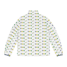 Load image into Gallery viewer, Area Code 784 Men's Puffer Jacket, "784 Vibes" White Puffer Jacket: Style Meets Vincentian Pride