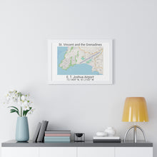 Load image into Gallery viewer, E.T. Joshua Airport St. Vincent and the Grenadines Map Framed Print Poster, City Map Print Poster, Framed Vertical Poster Framed Horizontal Poster