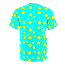 Load image into Gallery viewer, Yellow Spotted Bright Blue Unisex Tee
