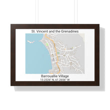 Load image into Gallery viewer, Barrouallie Village St. Vincent and the Grenadines Map Framed Print Poster, City Map Print Poster