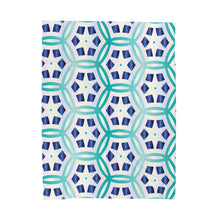 Load image into Gallery viewer, Blue Hexagon Velveteen Plush Blanket