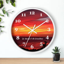 Load image into Gallery viewer, St. Vincent and the Grenadines Wall Clock Vibrant Sunset