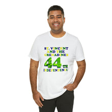 Load image into Gallery viewer, St. Vincent and the Grenadines 44th Independence Day, National Colors Unisex Jersey Short Sleeve Tee