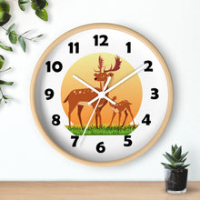 Load image into Gallery viewer, Buck and Fawn Wall Clock, Deer Enthusiasts Wall Clock