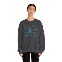 Load image into Gallery viewer, K Alphabet Sweatshirt, Alphabet Initial "K" Motivational, Mental Health, Optimistic, Unisex Heavy Blend™ , Self-affirming Sweatshirt