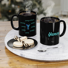 Load image into Gallery viewer, Y Alphabet 11oz Mug, Initial Letter Y Mug, Self-affirming Mug, Mental Health Black Coffee Mug, Motivation Mug