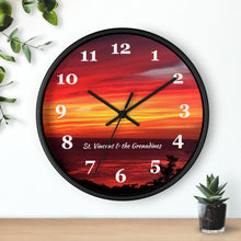 Load image into Gallery viewer, St. Vincent and the Grenadines Wall Clock Vibrant Sunset