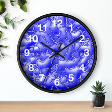 Load image into Gallery viewer, Blue Cracked Lava Wall Clock, Blue Relief Wall Clock