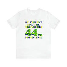 Load image into Gallery viewer, St. Vincent and the Grenadines 44th Independence Day, National Colors Unisex Jersey Short Sleeve Tee