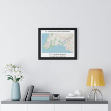 Load image into Gallery viewer, E.T. Joshua Airport St. Vincent and the Grenadines Map Framed Print Poster, City Map Print Poster, Framed Vertical Poster Framed Horizontal Poster