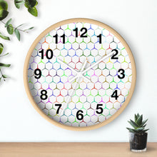 Load image into Gallery viewer, Colorful Hexagon Wall Clock, Geometric Shapes Wall Clock, Snake Skin Clock