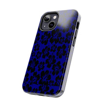 Load image into Gallery viewer, Black Hibiscus on Blue iPhone Tough Phone Cases