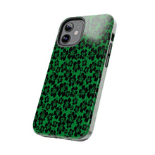 Load image into Gallery viewer, Black Hibiscus on Green iPhone Tough Phone Cases