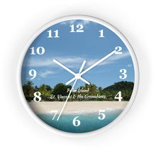 Load image into Gallery viewer, Palm Island Beach St. Vincent and the Grenadines Tropical Wall Clock