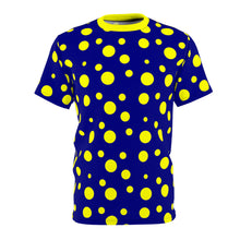 Load image into Gallery viewer, Yellow Spotted Dark Blue Unisex Tee