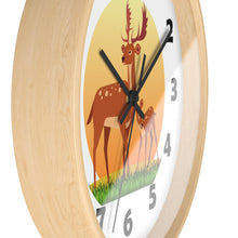 Load image into Gallery viewer, Buck and Fawn Wall Clock, Deer Enthusiasts Wall Clock