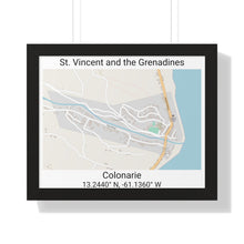 Load image into Gallery viewer, Colonarie St. Vincent and the Grenadines Map Framed Print Poster, Framed Vertical Poster Framed Horizontal Poster