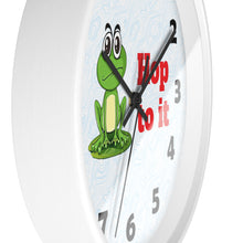 Load image into Gallery viewer, Hop to It Wall Clock, Frog Wall Clock, Herpetologist Gift