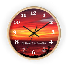Load image into Gallery viewer, St. Vincent and the Grenadines Wall Clock Vibrant Sunset