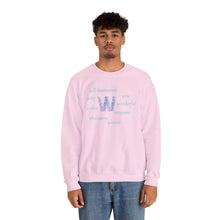 Load image into Gallery viewer, W Alphabet Sweatshirt, Motivational, Optimistic, mental Health, Alphabet Initial "W" Unisex Heavy Blend™ Crewneck Sweatshirt, Self-affirming Sweatshirt
