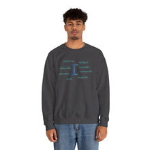 Load image into Gallery viewer, I Alphabet Sweatshirt, Optimistic, Mental Health, Motivational Alphabet Initial "I" Unisex Heavy Blend™ Crewneck Sweatshirt, Self-affirming Sweatshirt